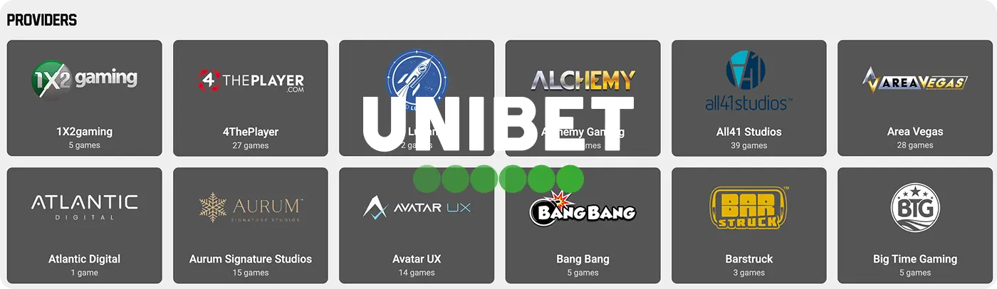 providers of unibet live games and slots